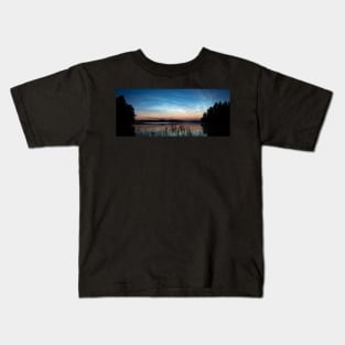 Night shining clouds over lake Kids T-Shirt